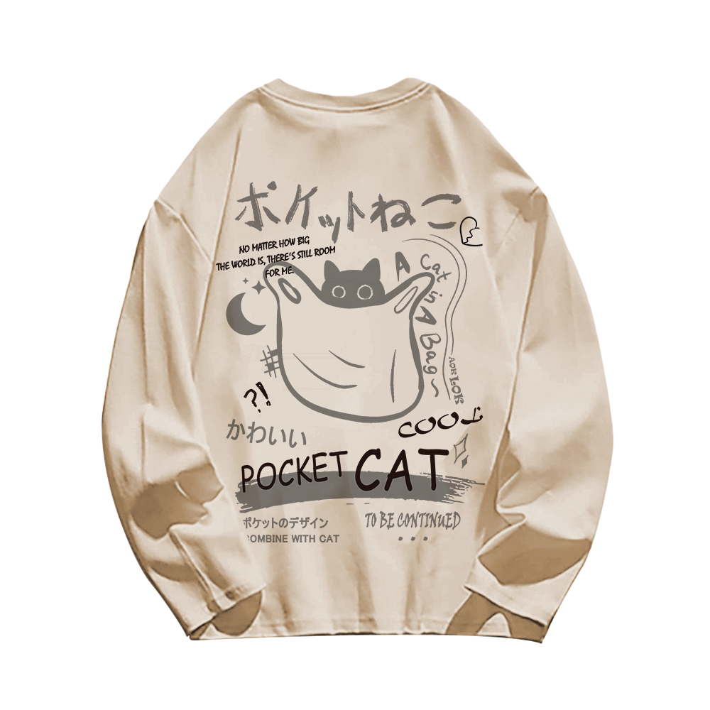Cute Cat Graffiti Cotton Sweatshirt