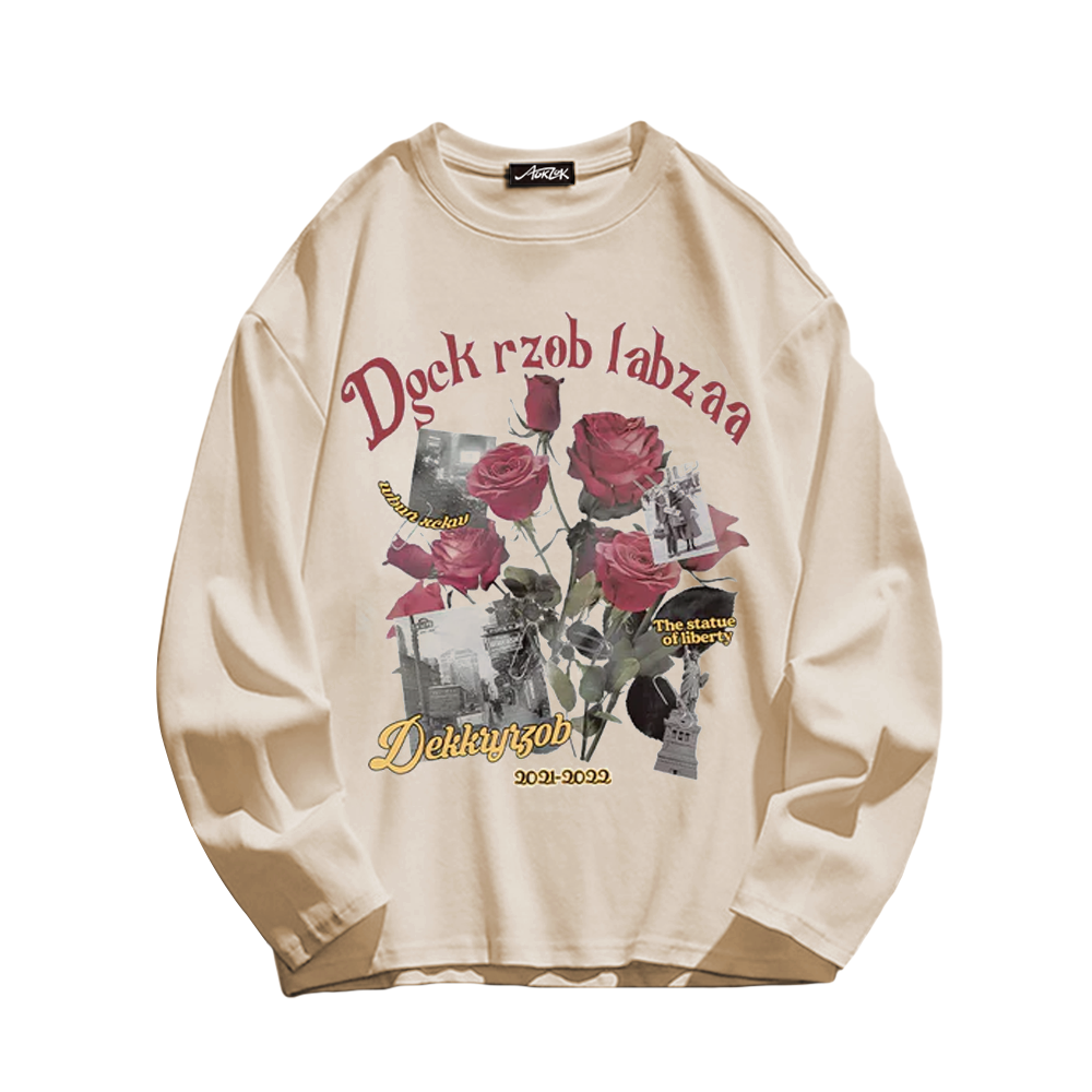 Romantic Rose Bouquet Print Sweatshirt