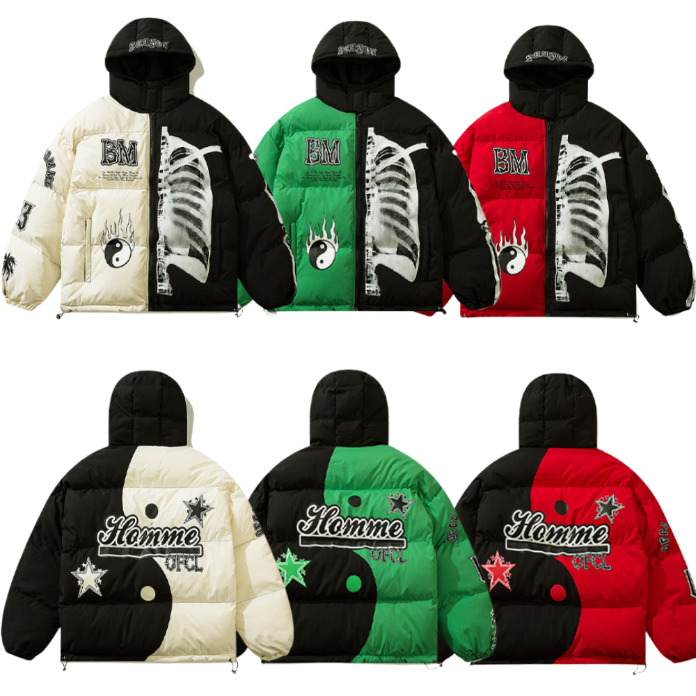 High Street Skeleton Tai Chi Hooded Coat