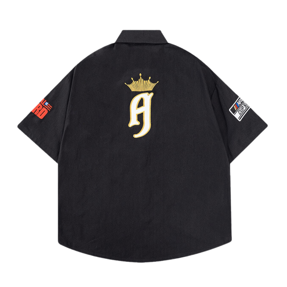 High Street Bold Pattern Graphic Biker Shirt