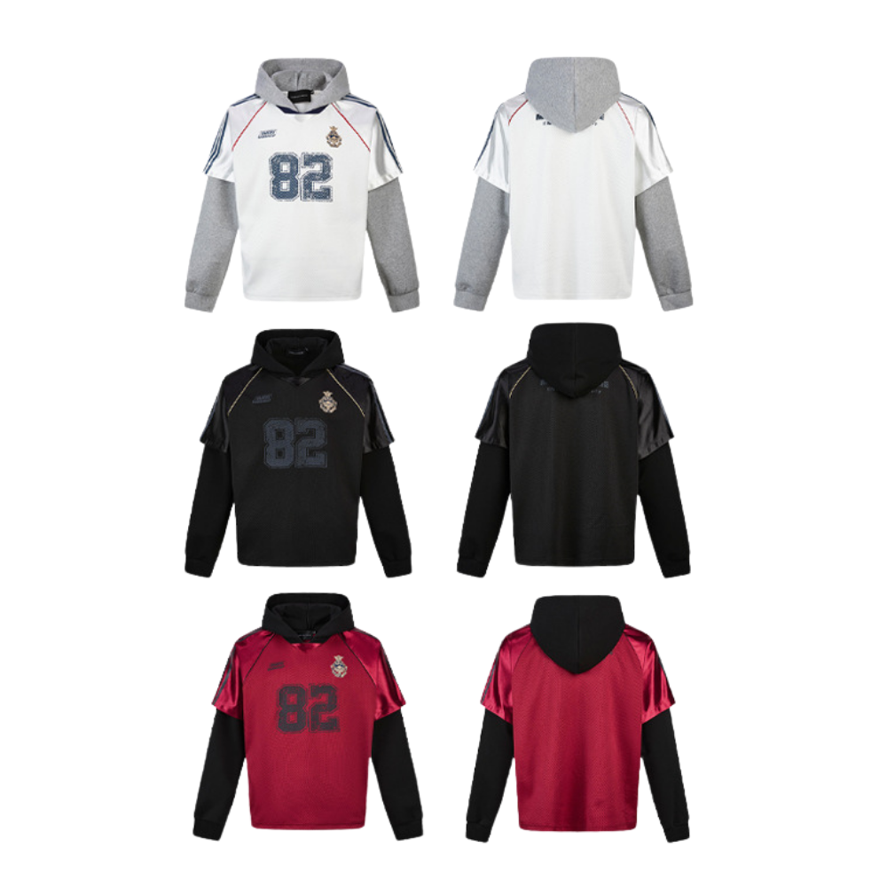 【MADE EXTREME】Sports Fake Two-Piece Hooded Sweatshirt