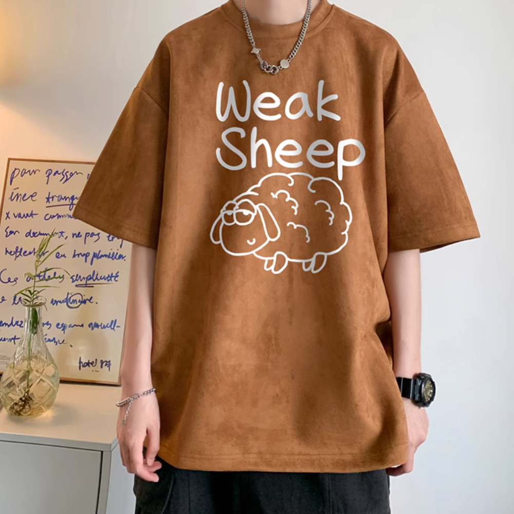Casual Weak Sheep Suede T-Shirt