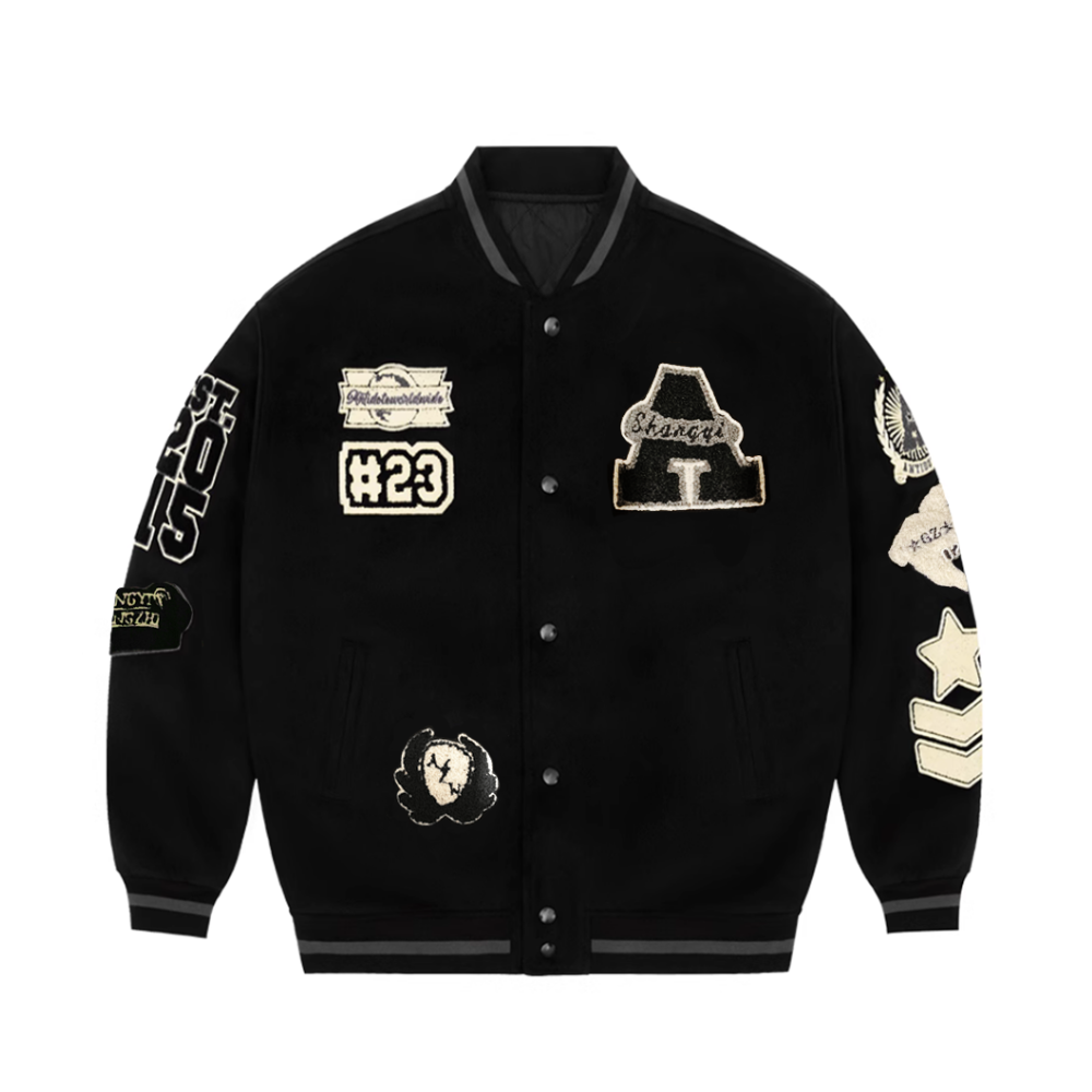 Black Wool Embroidered Jacket