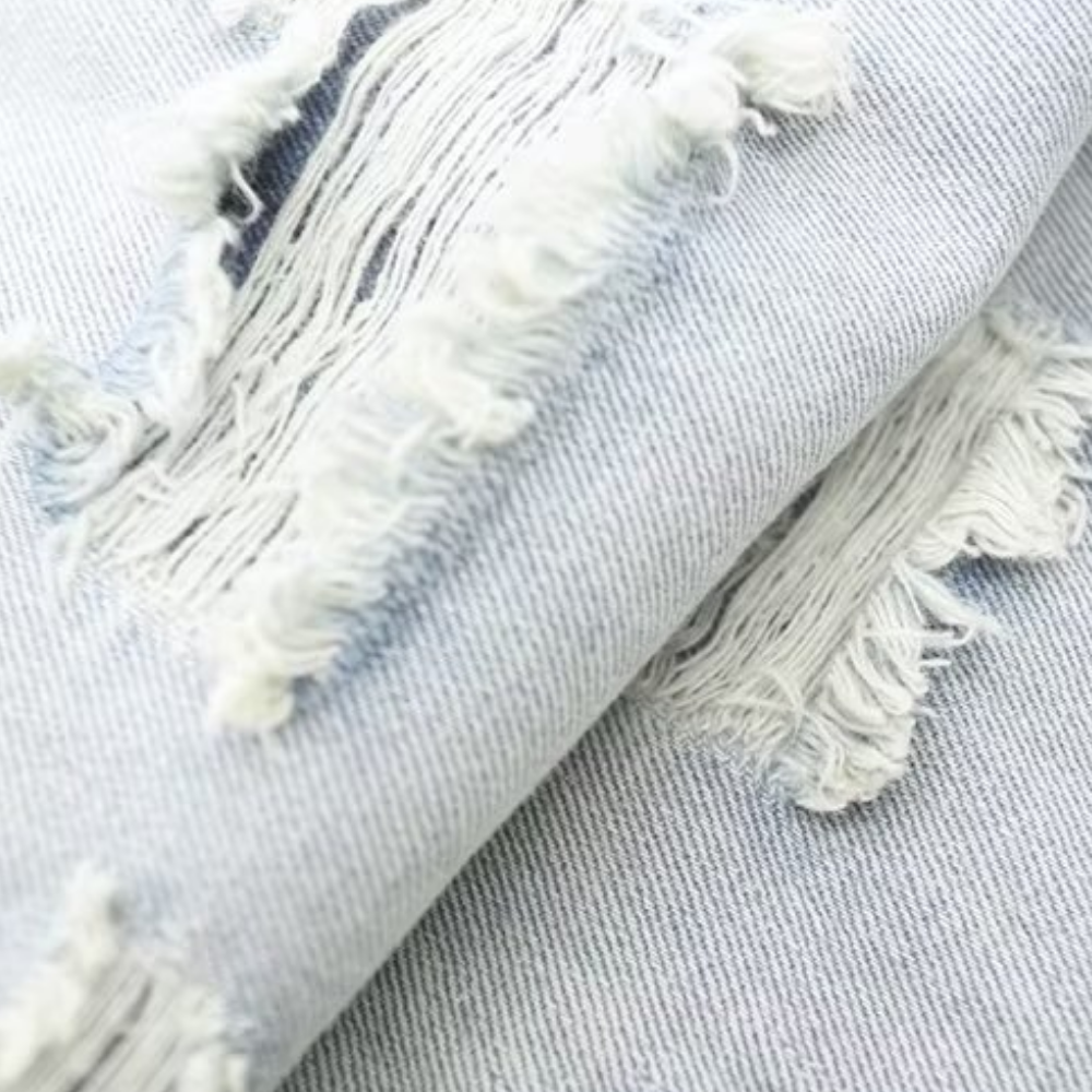 American high street damage ripped straight jeans