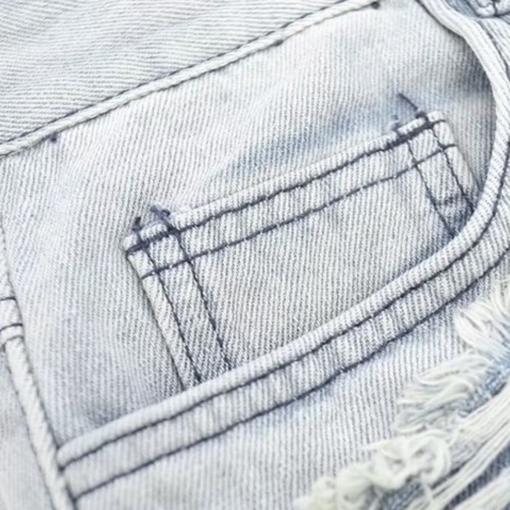 American high street damage ripped straight jeans