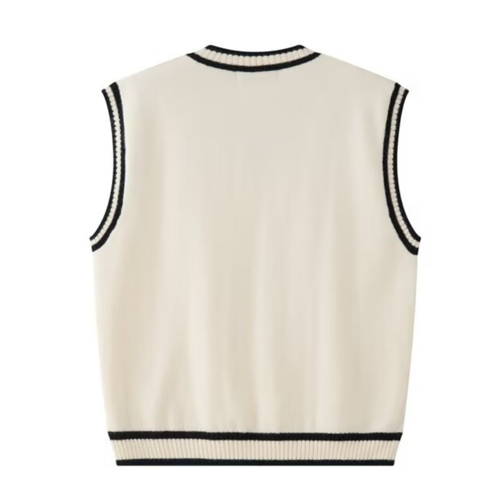 Casual V-Neck Cable Knit Vest