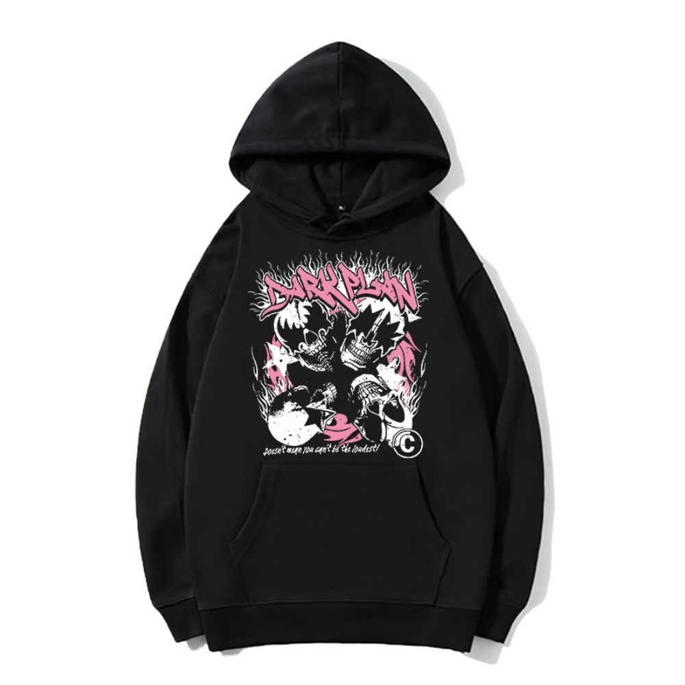Dark Skull Print Hoodie