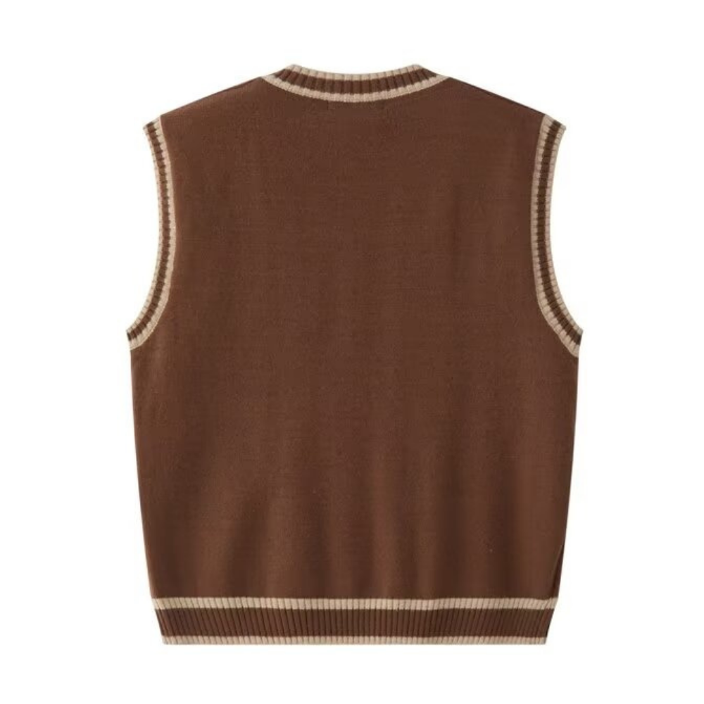 Casual V-Neck Cable Knit Vest