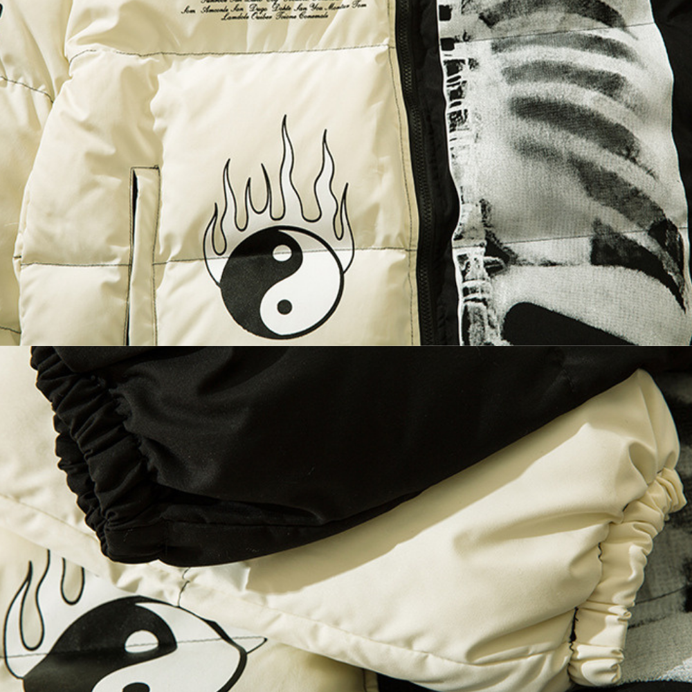 High Street Skeleton Tai Chi Hooded Coat