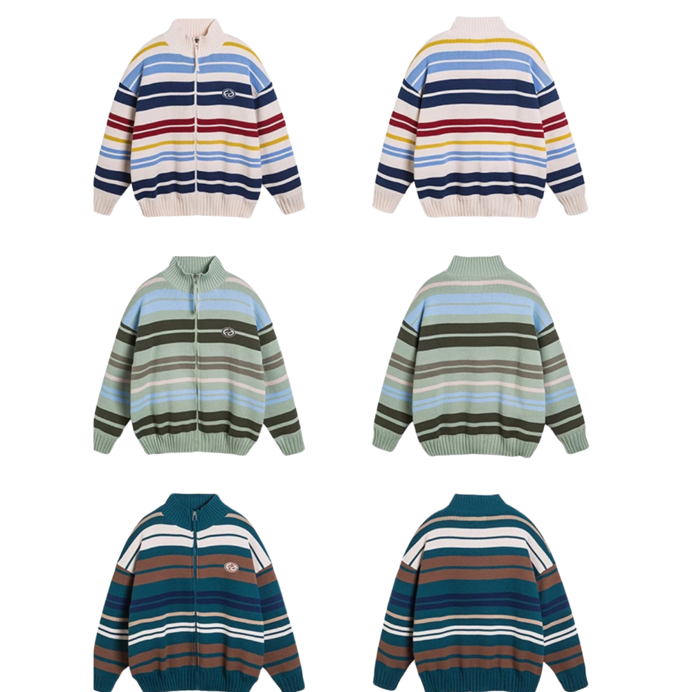 Japanese Striped Cardigan Sweater