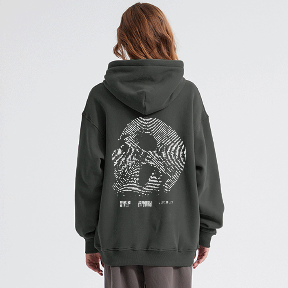Fingerprint Skeleton Print Hoodie
