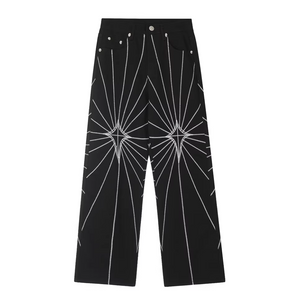 Spider Web Embroidered Jeans