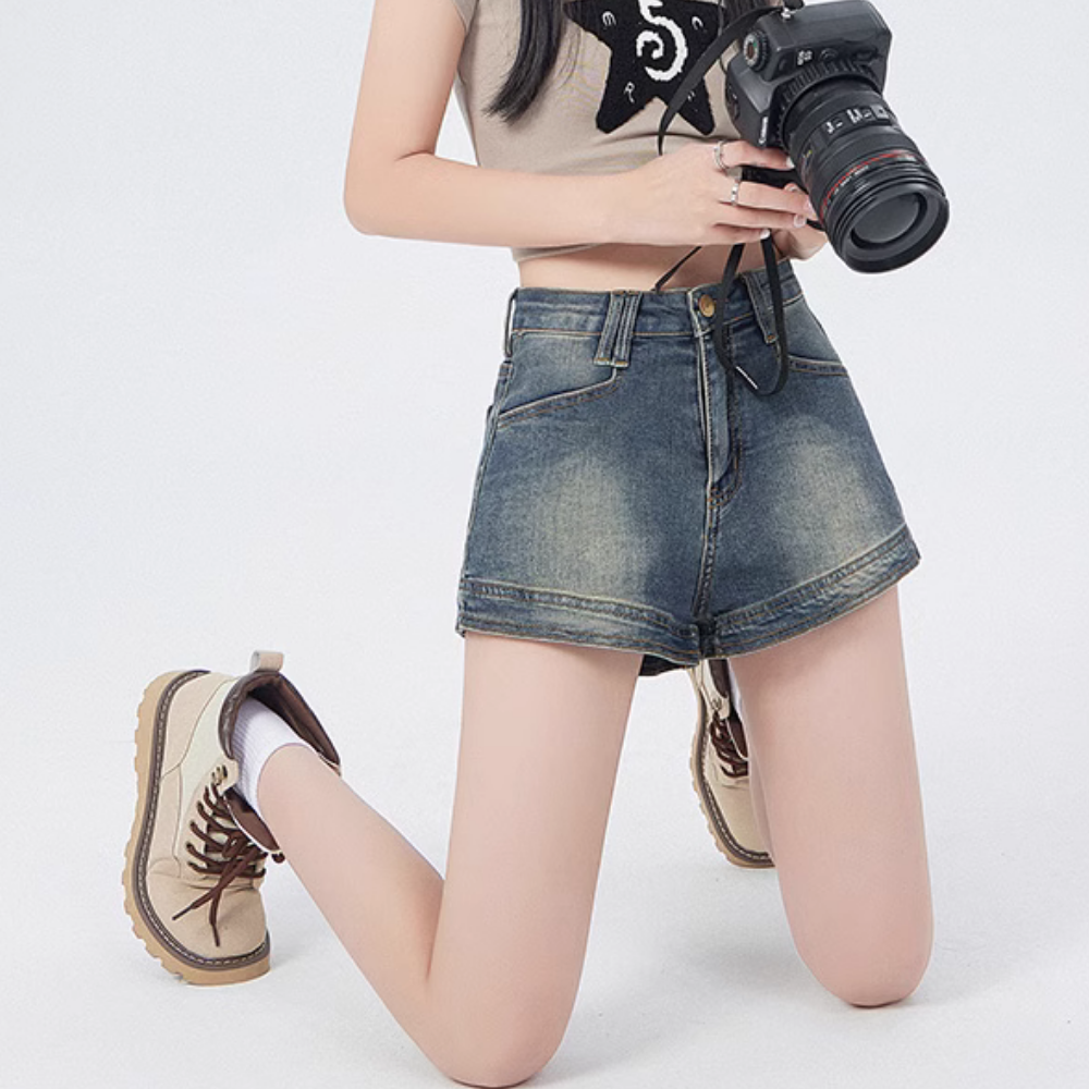 Women's American Vintage Hip Cover Denim Shorts