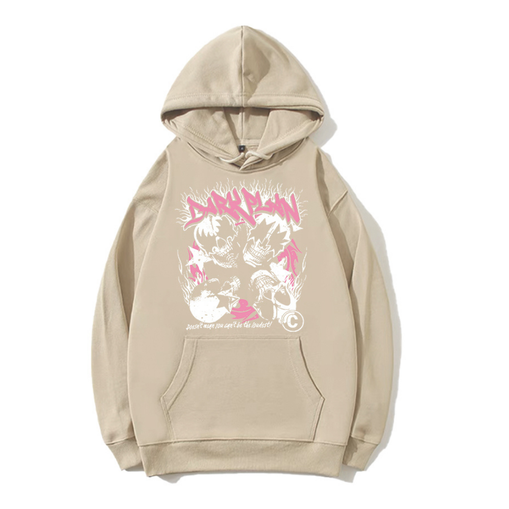 Dark Skull Print Hoodie