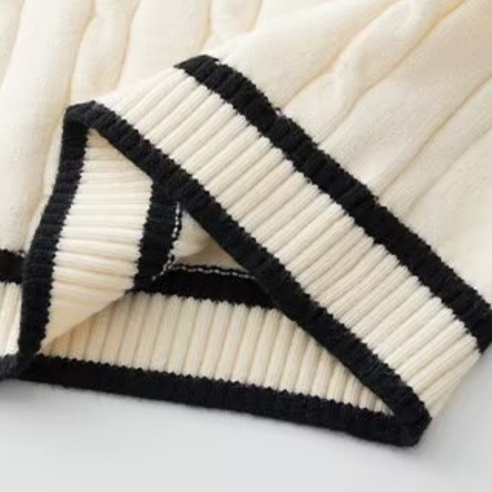 Casual V-Neck Cable Knit Vest