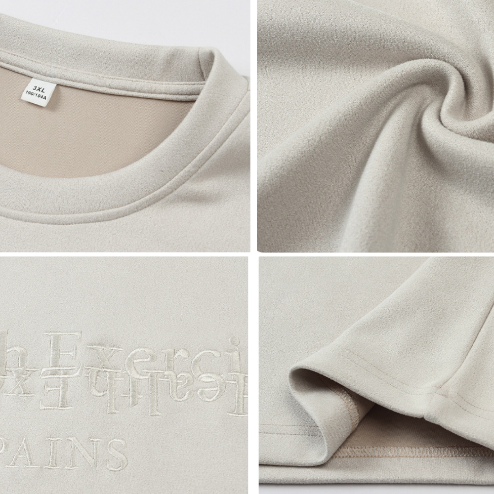 Suede Heavy Embroidery Suede T-Shirt