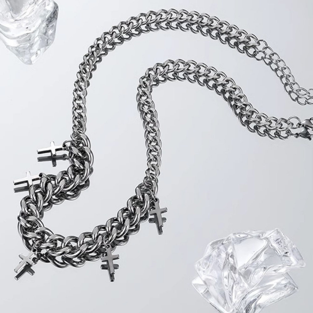 Hip Hop Cross Pendant Necklace