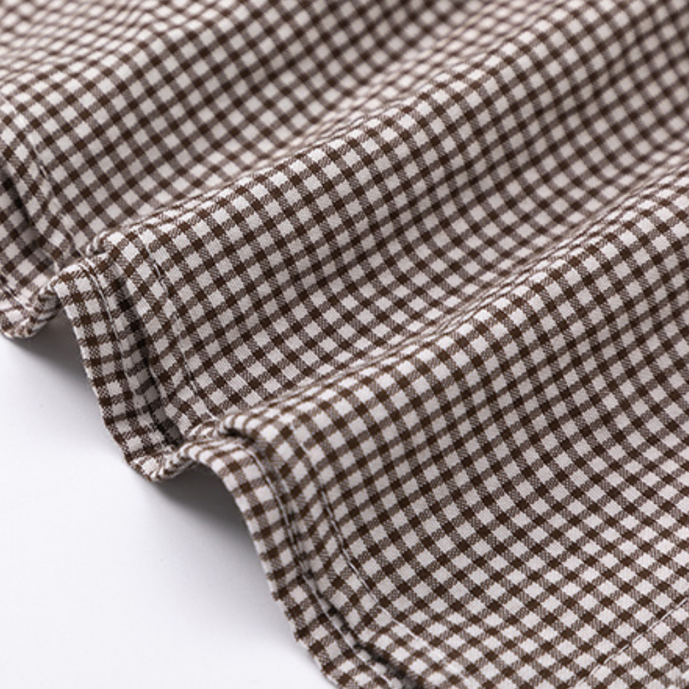 Retro Denim Collar Embroidered Shirt