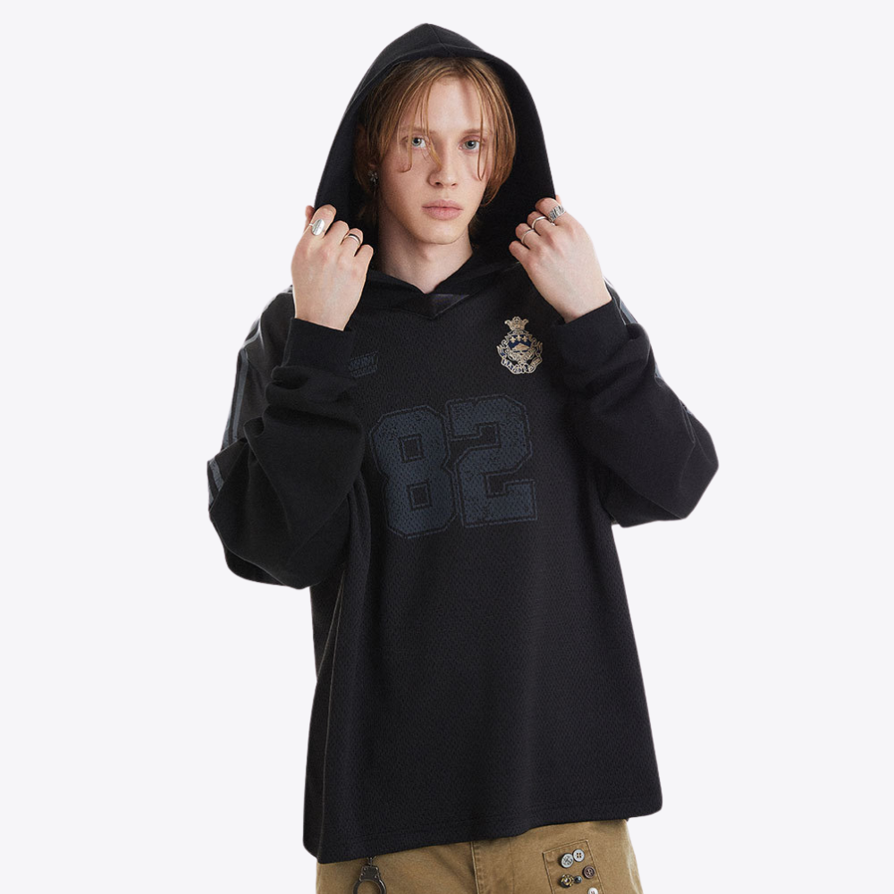 【MADE EXTREME】Sports Fake Two-Piece Hooded Sweatshirt