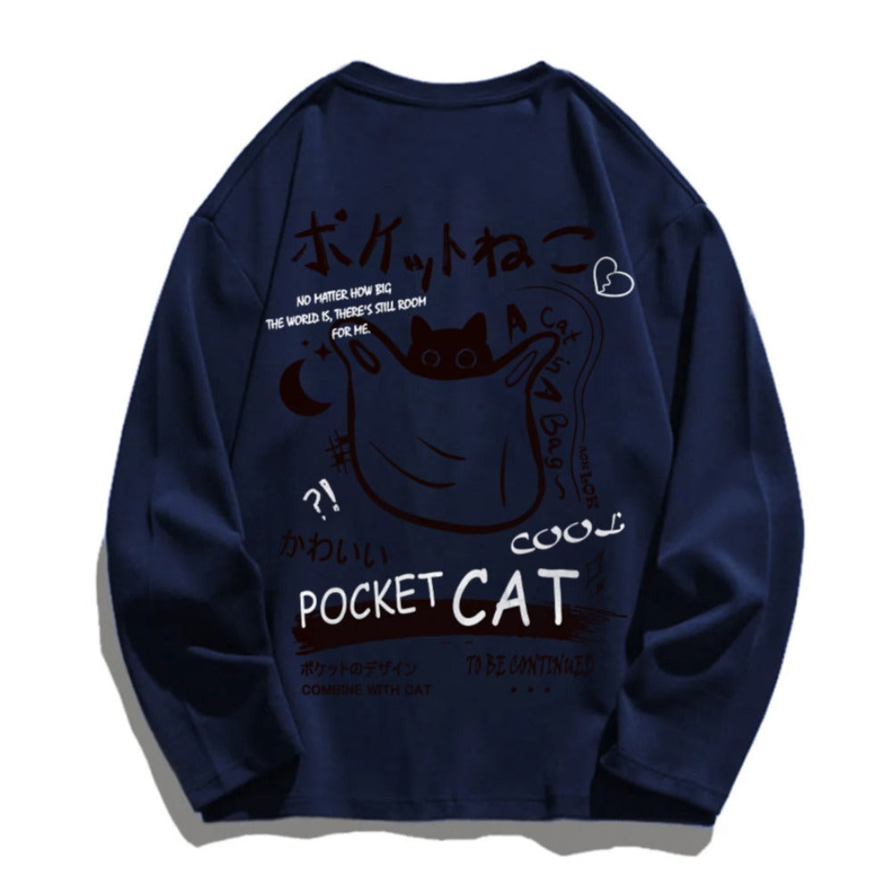 Cute Cat Graffiti Cotton Sweatshirt