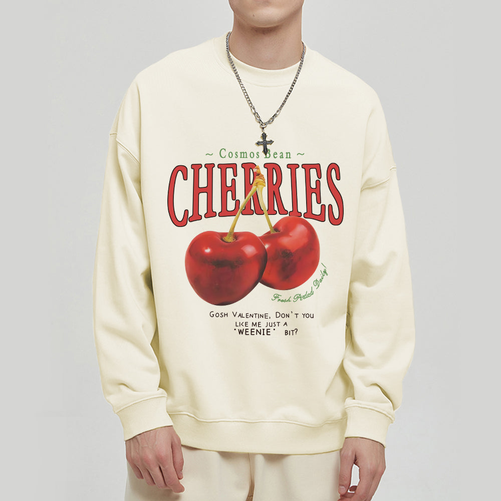 Sweet Cherry Print Cotton Sweatshirt
