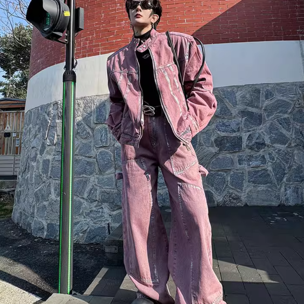 High Street Painted Pleated Denim Jacket