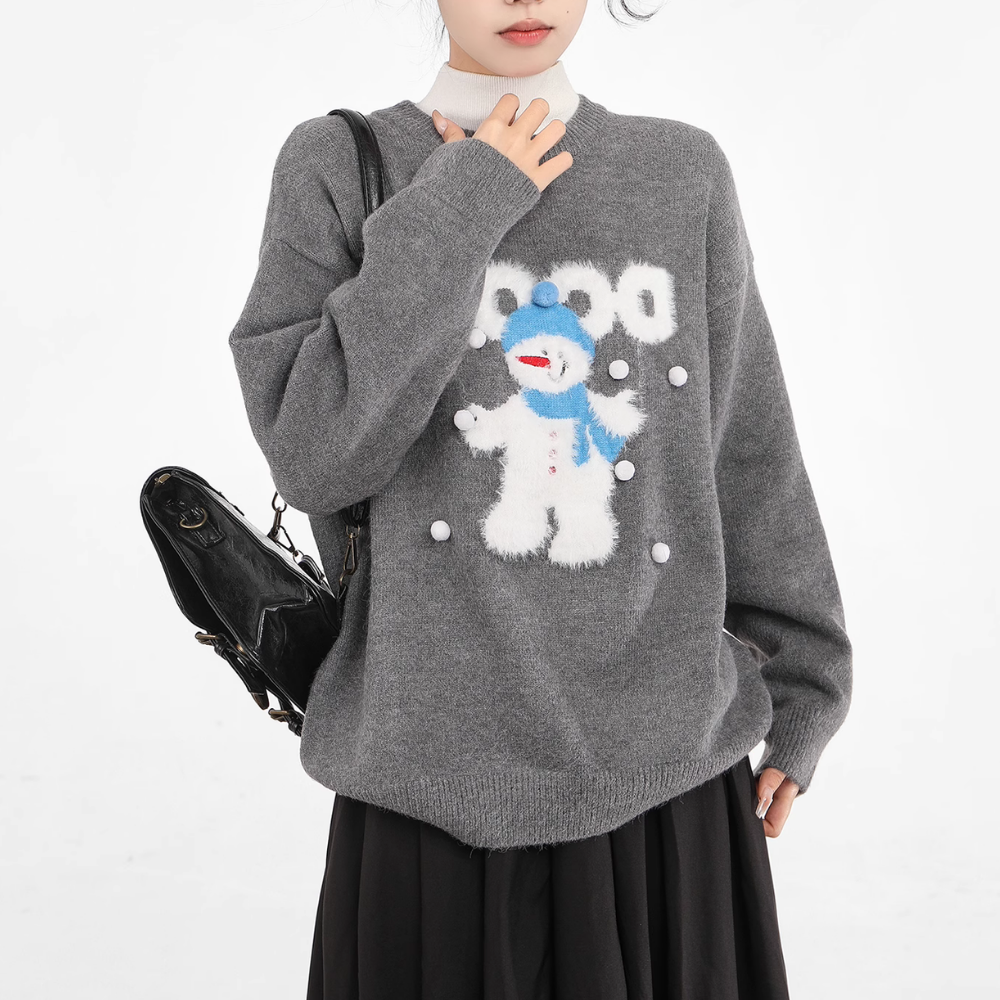 Women's Snowman Crew Neck Sweater