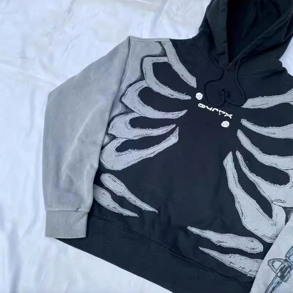 AokLok Skeleton Machine Gun Hoodie