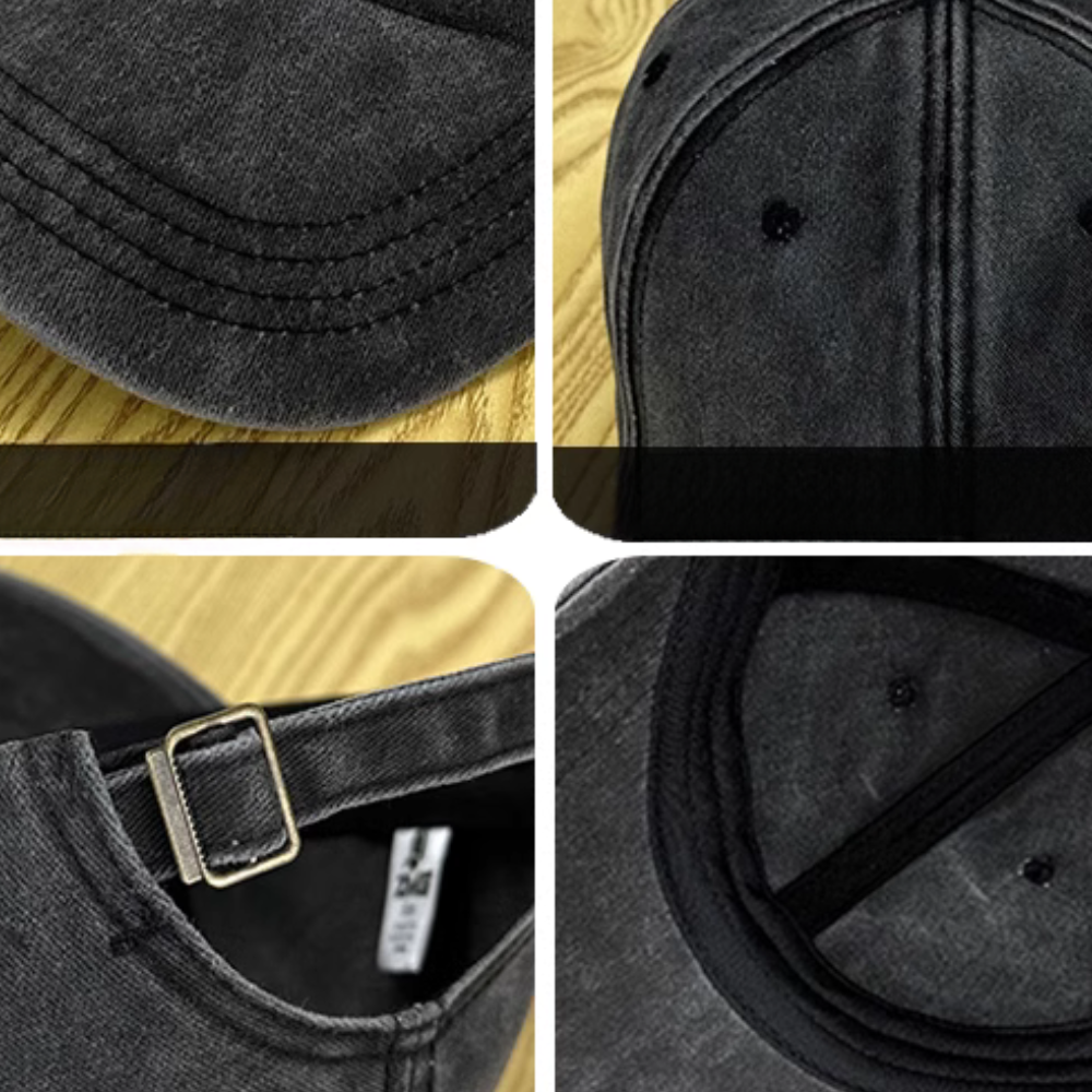 Retro Solid Color Washed Denim Cap