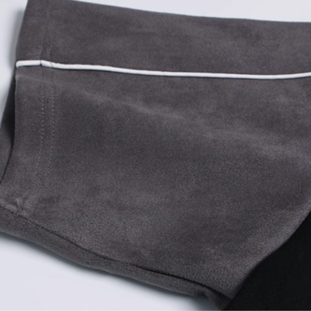 Suede Patchwork Letter T-Shirt