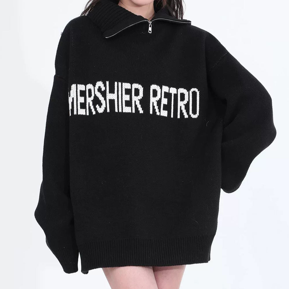 High Street Solid Color Turtleneck Sweater