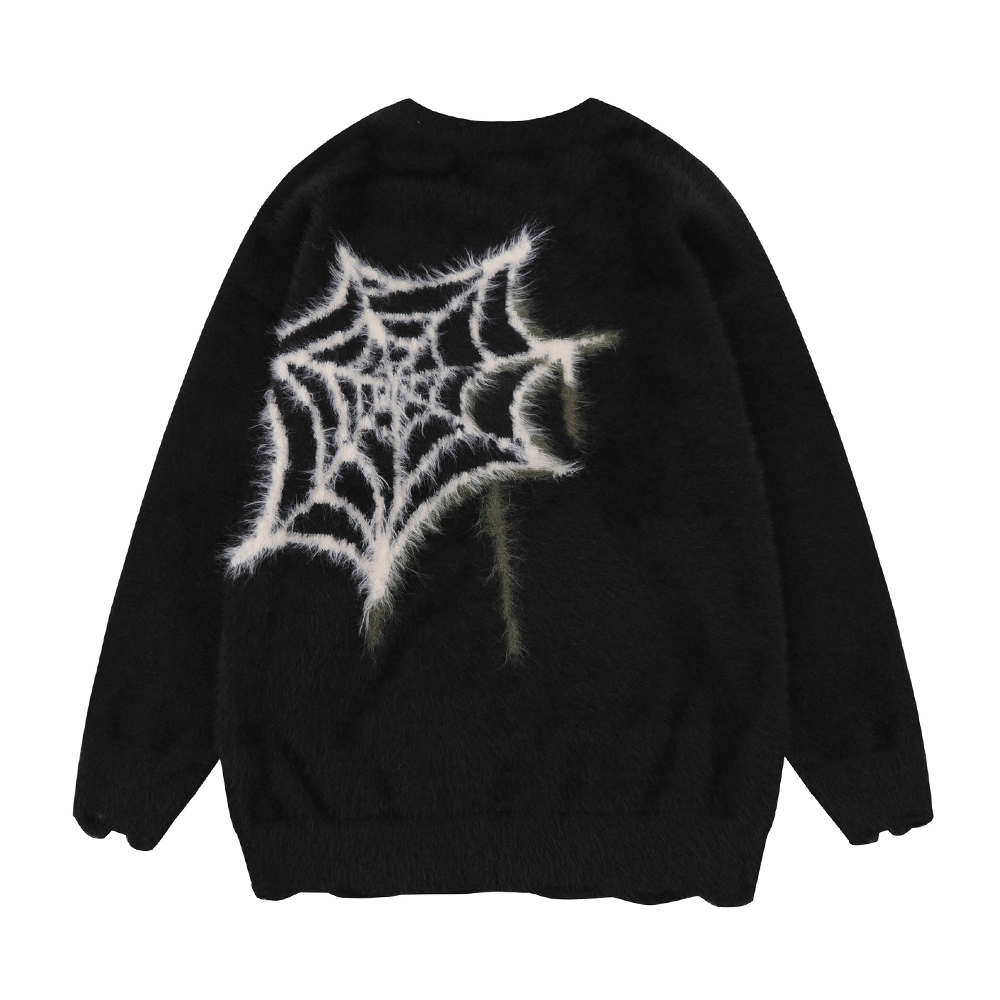 OOC' Hip Hop Pentagram Spider Sweater