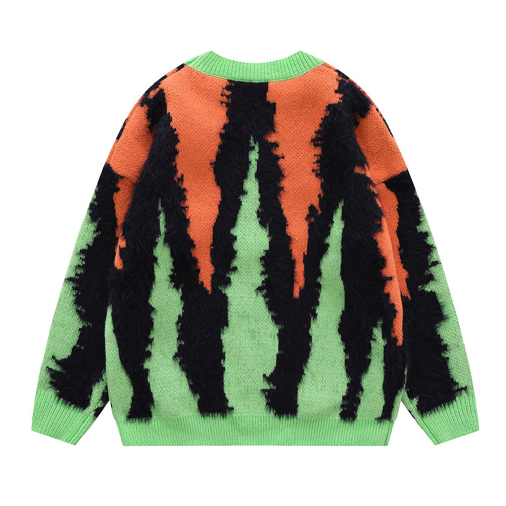 Personality Contrasting Colors Sweater