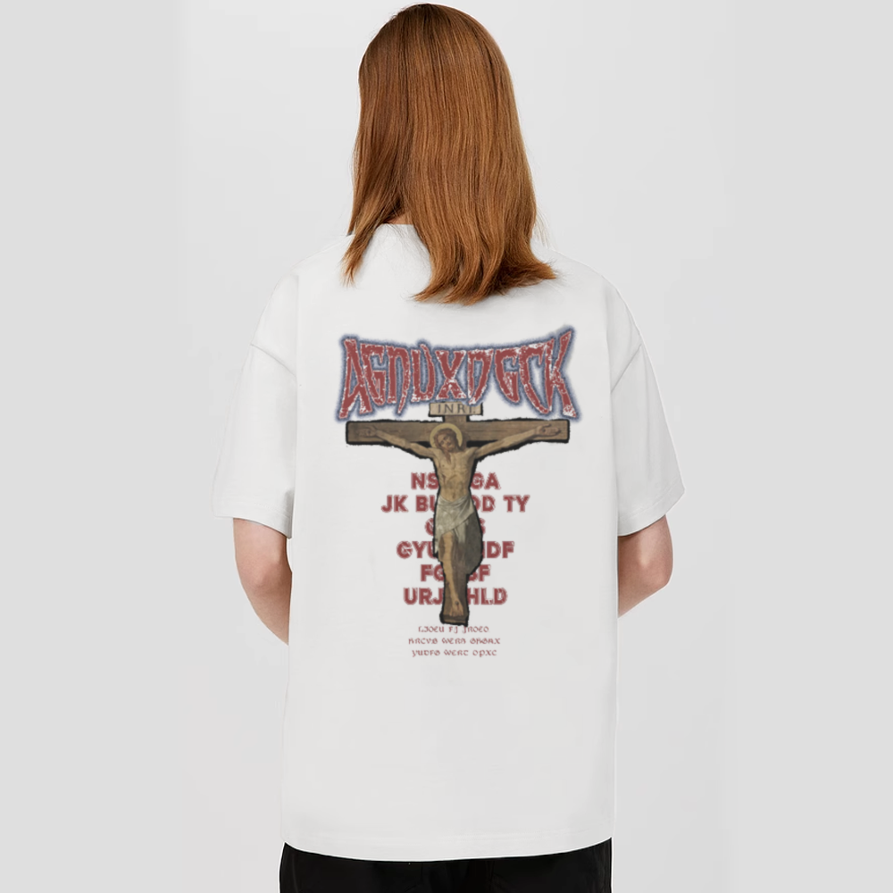 Vintage Bold Jesus Letter Graphic T-shirt