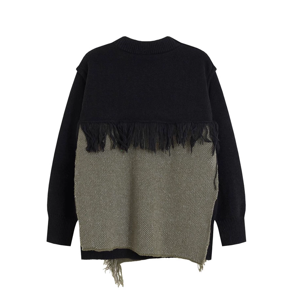 Heavy Design Tassel Splicing Sweater