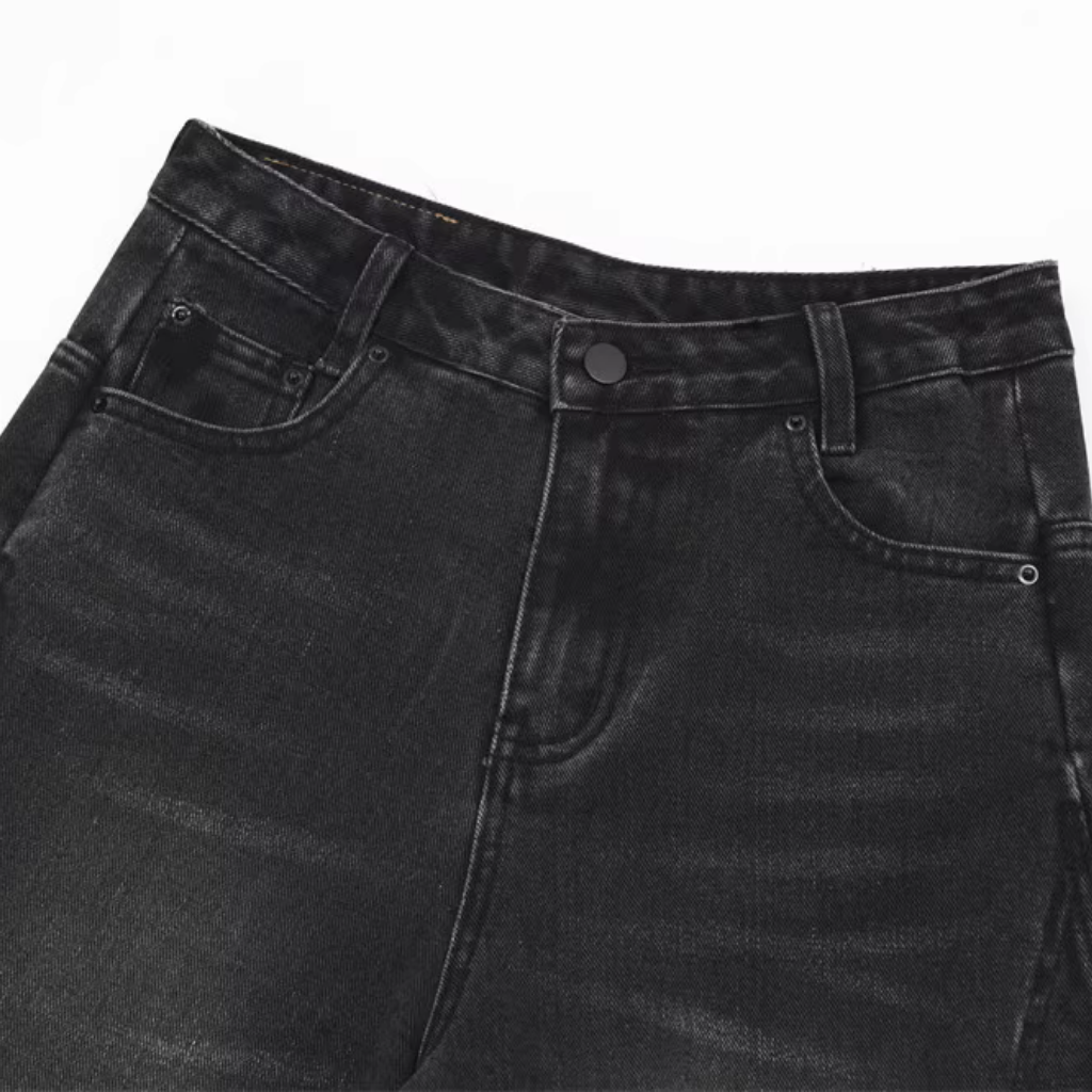 Side Ripped Denim Shorts