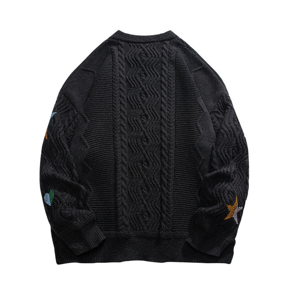 Simple Embroidery Twist Sweater