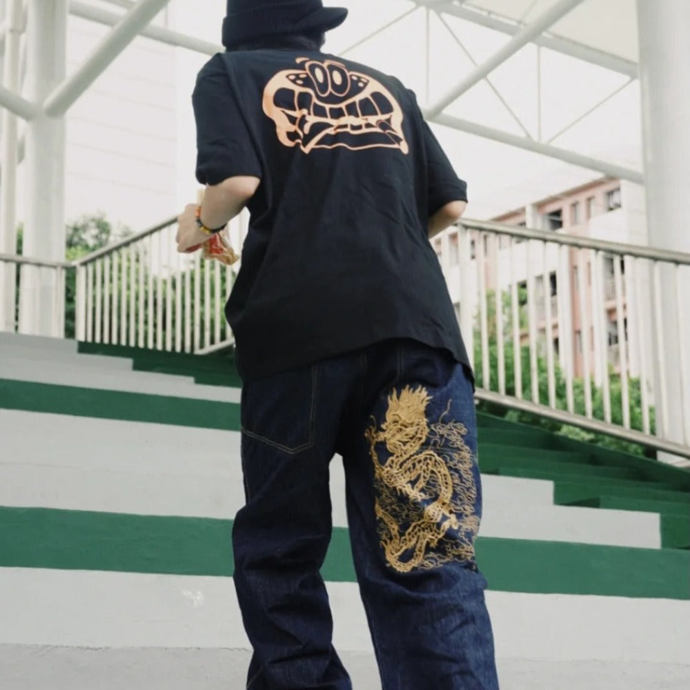 BAGGOUT Street Dragon Embroidered Jeans