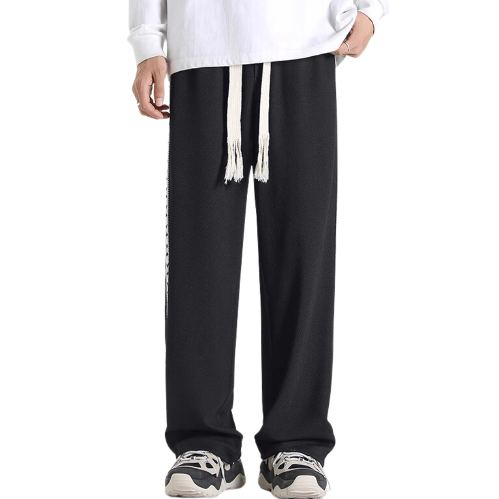 Retro Side Braided Drawstring Sweatpants