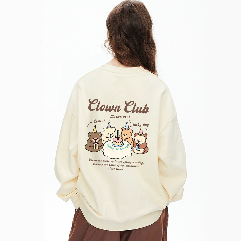Clown Club Bear Birthday Party Sweatshirt