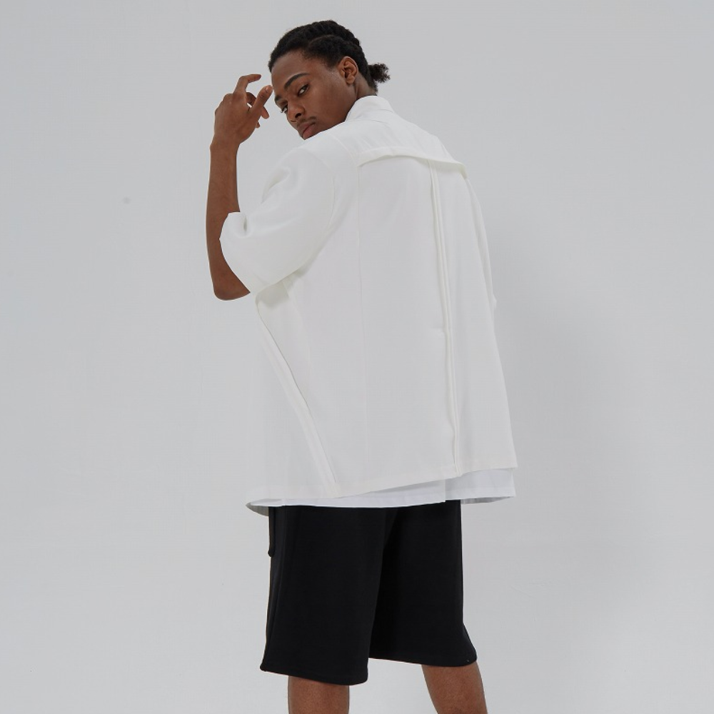 Urban Plain Collar Short Sleeve Shirt