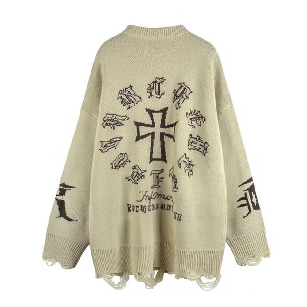 Casual Sanskrit Jacquard Sweater