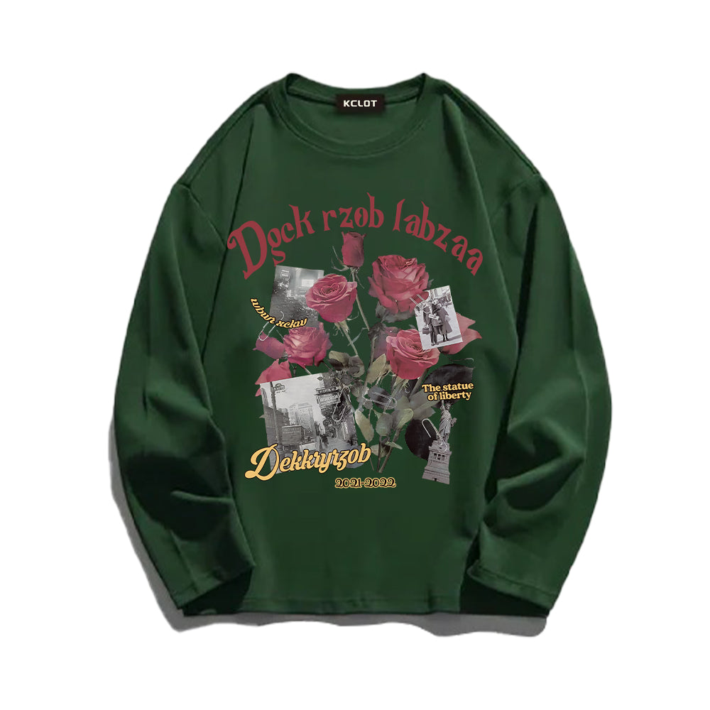 Romantic Rose Bouquet Print Sweatshirt
