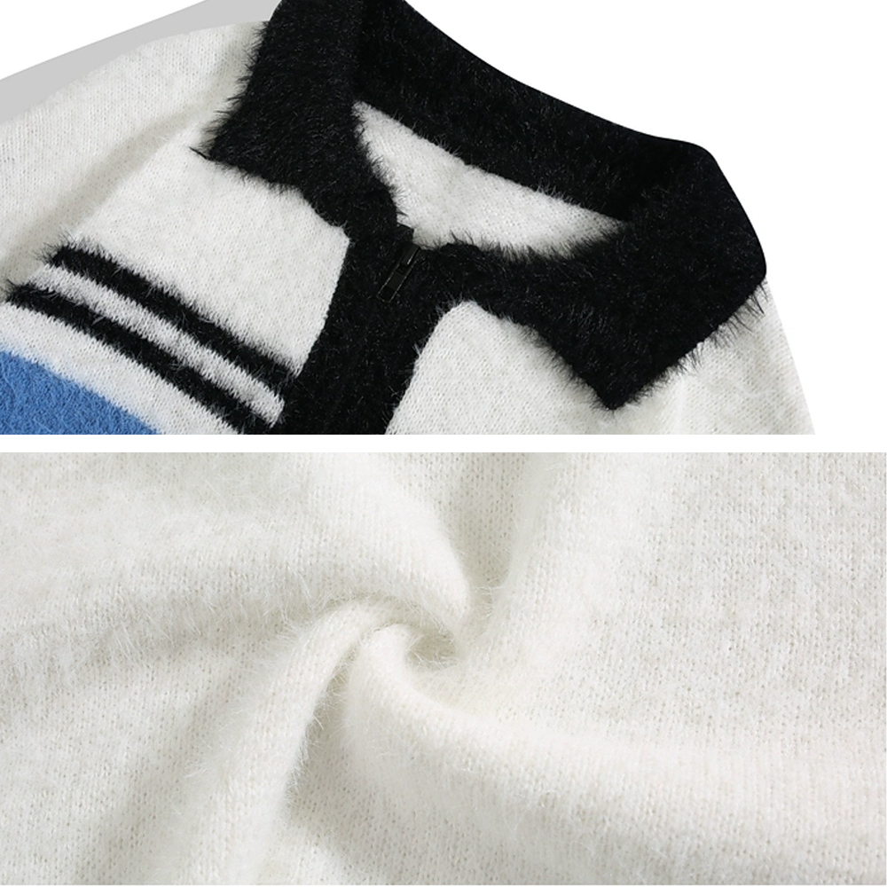 American Faux Mink Polo Sweater