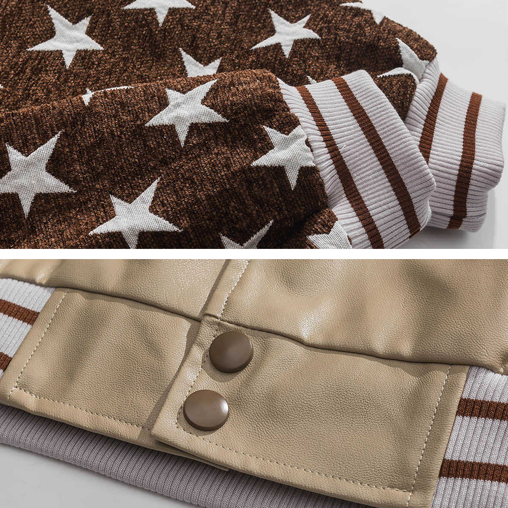Street Star PU Stitching Varsity Jacket