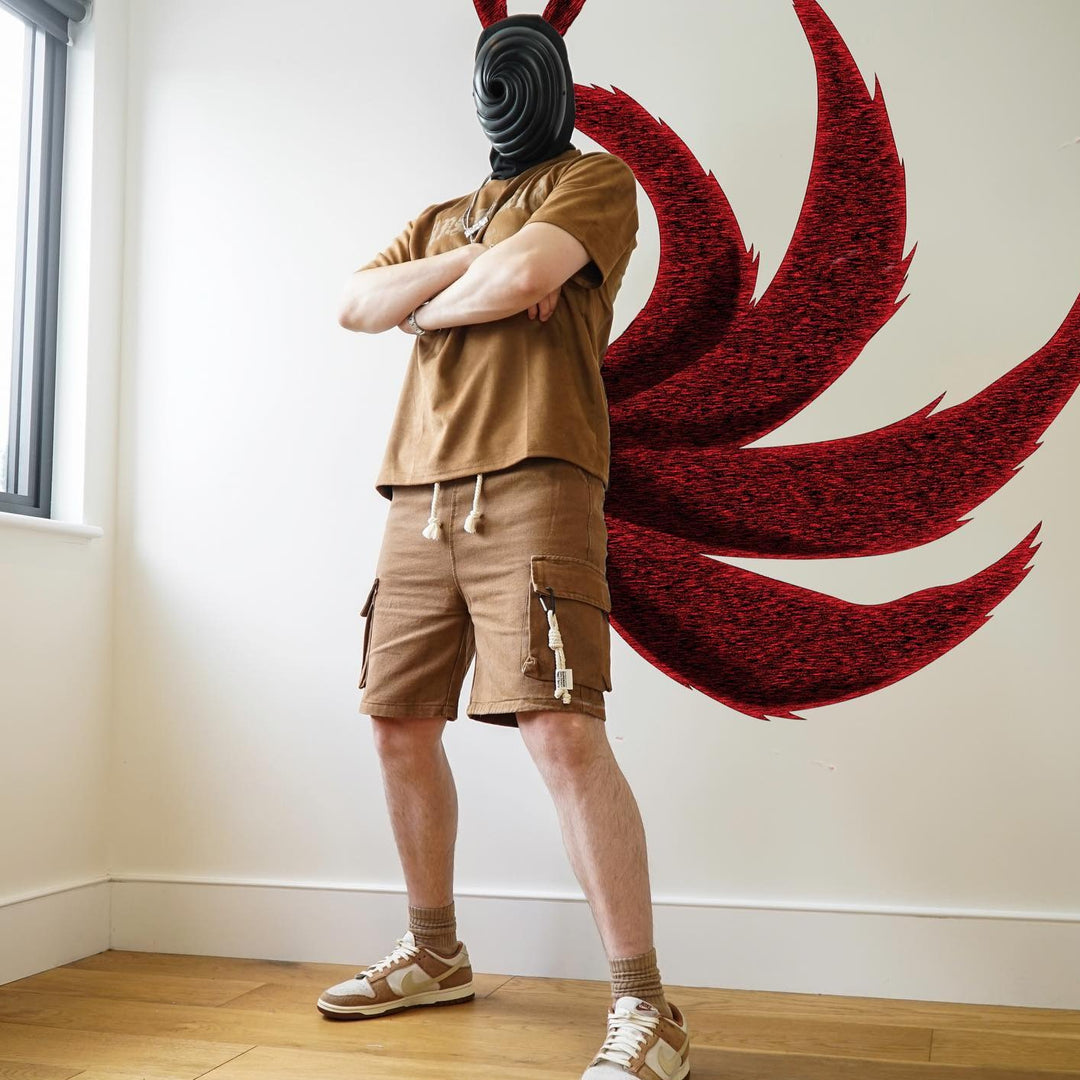 Urban Solid Drawstring Cargo Shorts