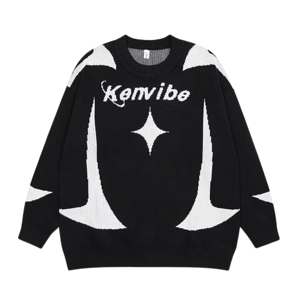 Motorcycle Colorblock Star Sweater