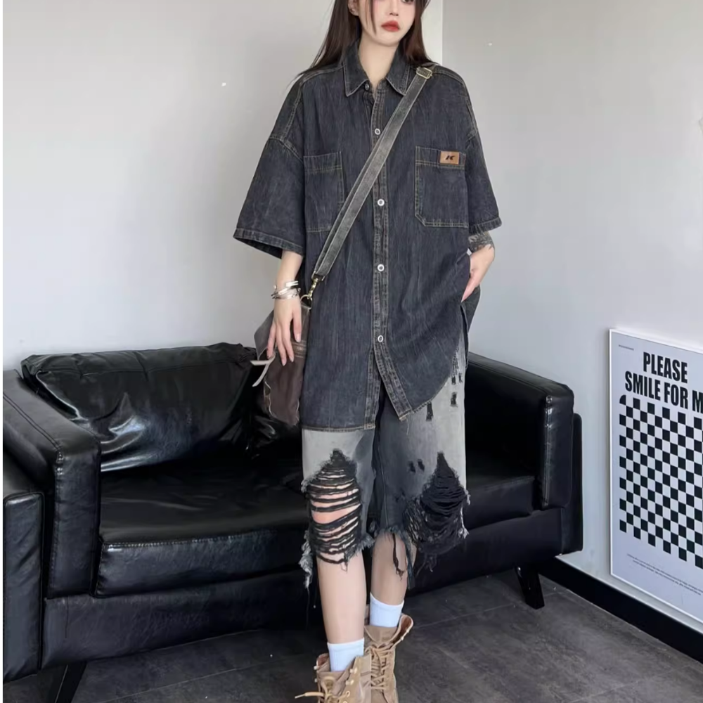 Women's High Street Holed Jorts