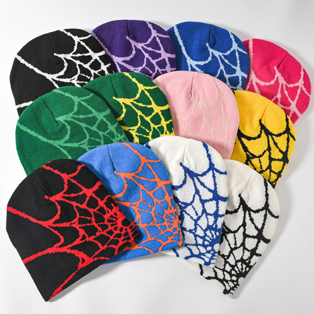 Y2K Spider Web Knit Hat