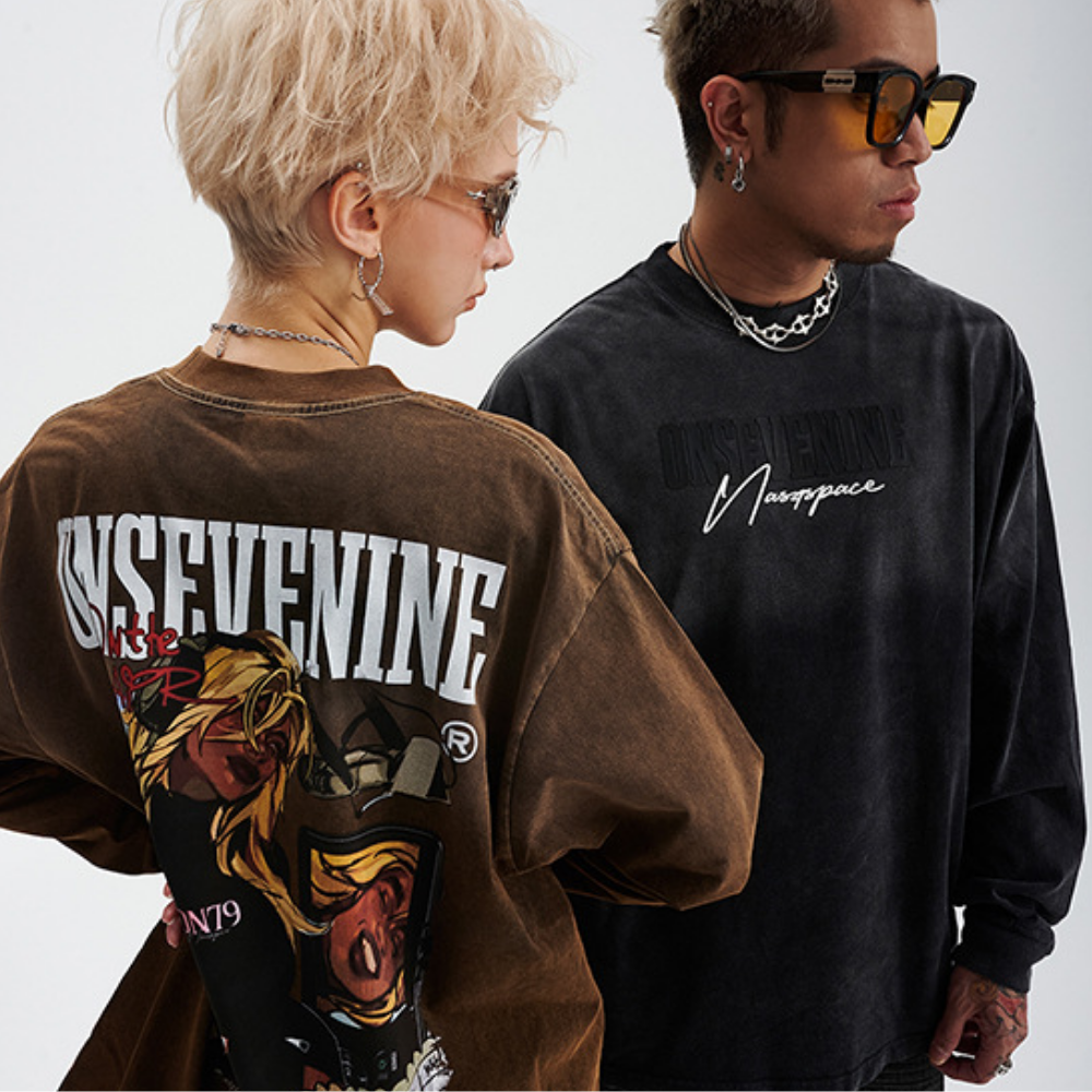 Anime Girl Washed Sweatshirt